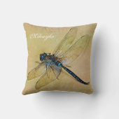 ヴィンテージのTolstoyの青のトンボ クッション (裏面)