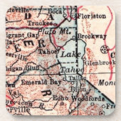 ヴィンテージのTruckeeタホ湖のギフトセット コースター (正面)