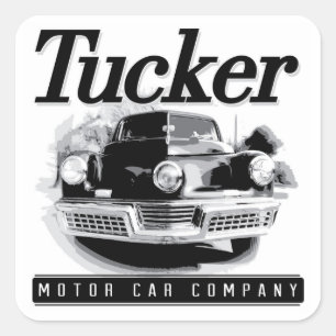 ヴィンテージのTuckerの自動車のロゴの正方形のステッカー スクエアシール