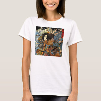 ヴィンテージのUkiyo-eの日本のな武士の絵画 Tシャツ