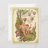 ヴィンテージのValentine s日の郵便はがき シーズンポストカード (正面/裏面)