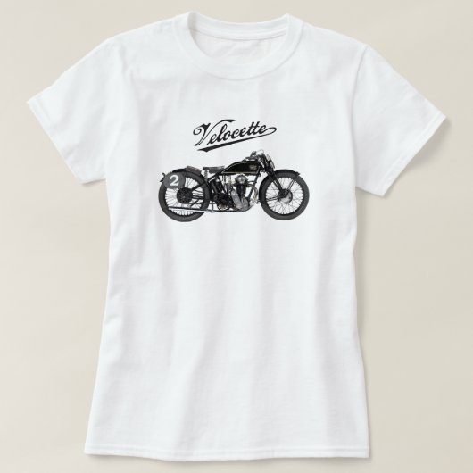ヴィンテージのVelocetteのオートバイ/イギリス Tシャツ (デザイン正面)