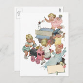 ヴィンテージのwトイ遊トレイン ポストカード (正面/裏面)