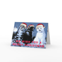 ヴィンテージのWainのクリスマスのサンタ猫の聖歌隊の芸術