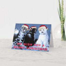 ヴィンテージのWainのクリスマスのサンタ猫の聖歌隊の芸術 シーズンカード