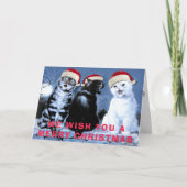 ヴィンテージのWainのクリスマスのサンタ猫の聖歌隊の芸術 シーズンカード (正面)