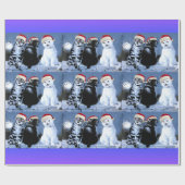 ヴィンテージのWainのクリスマスのサンタ猫の聖歌隊 ラッピングペーパー (フラット)