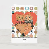 ヴィンテージのWainのバレンタイン猫のカップルカード シーズンカード (裏面)