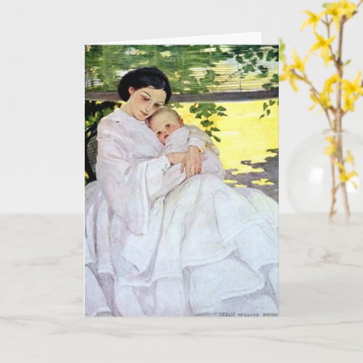 ヴィンテージのWillcoxの母及びベビーの母の日 カード (黄色い花)