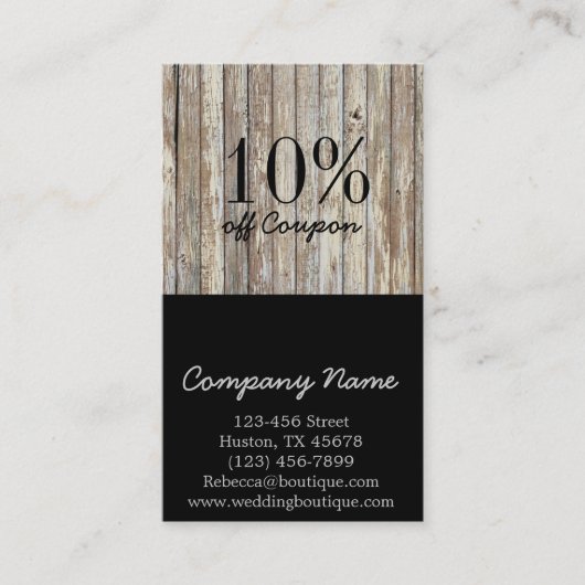 ヴィンテージのwoodgrainの便利屋の建築 割引カード (正面)