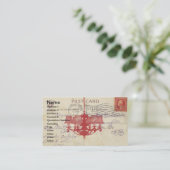 ヴィンテージはがきとシャンデリア 名刺 (スタンド正面)