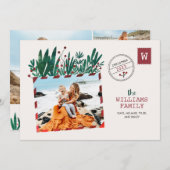 ヴィンテージはがきクリスマスフォトカード 招待状 (正面/裏面)