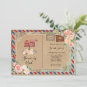 ヴィンテージはがきシャワーバイメールベビーシャワー 招待状 (スタンド正面)