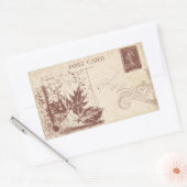 ヴィンテージはがきスクラップブック装飾 長方形シール (封筒)