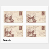 ヴィンテージはがきスクラップブック装飾 長方形シール (シート)