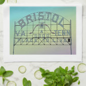 ヴィンテージはがきスタイルブリストルスローンサイン キッチンタオル (折り畳み)