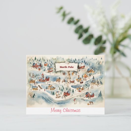 ヴィンテージはがきメリークリスマス ポストカード (スタンド正面)