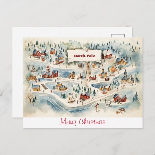 ヴィンテージはがきメリークリスマス ポストカード (正面/裏面)