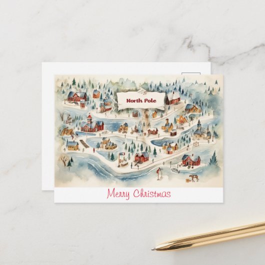 ヴィンテージはがきメリークリスマス ポストカード (正面/裏面インサイチュ)