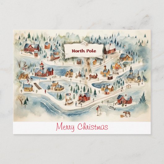 ヴィンテージはがきメリークリスマス ポストカード (正面)