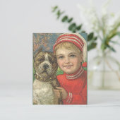 ヴィンテージはがき及び犬 ポストカード (スタンド正面)