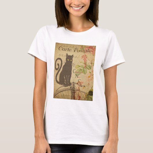 ヴィンテージはがき猫 Tシャツ (正面)