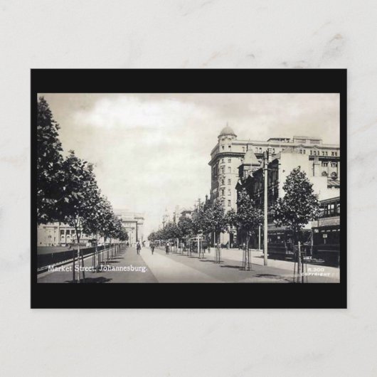 ヴィンテージはがき – 市場通り、ヨハネスブルグ ポストカード (正面)