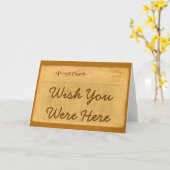 ヴィンテージはがきWish You Here Card カード (黄色い花)