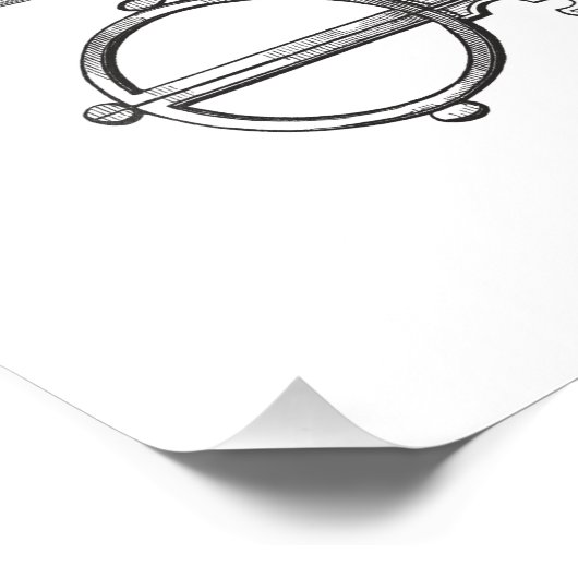 ヴィンテージはさみエレガント白黒 フォトプリント            (角)