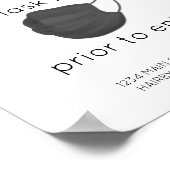 ヴィンテージはさみサロン顔マスク必要業務 ポスター (角)