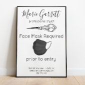 ヴィンテージはさみサロン顔マスク必要業務 ポスター