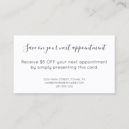 ヴィンテージはさみサロン 割引カード (正面)