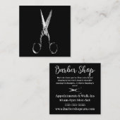 ヴィンテージはさみ理容師又はサロン名刺 スクエア名刺 (正面/裏面)