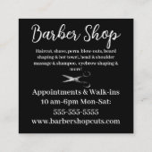 ヴィンテージはさみ理容師又はサロン名刺 スクエア名刺 (裏面)