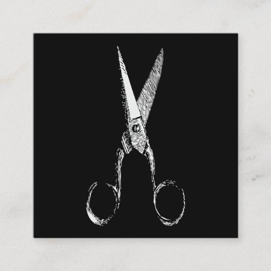 ヴィンテージはさみ理容師又はサロン名刺 スクエア名刺 (正面)