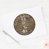 ヴィンテージはしご素朴とランタン結婚バ ラウンドシール (封筒)