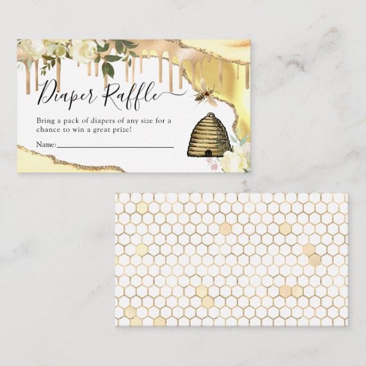 ヴィンテージはちみつビーおむつラッフル エンクロージャーカード (正面/裏面)