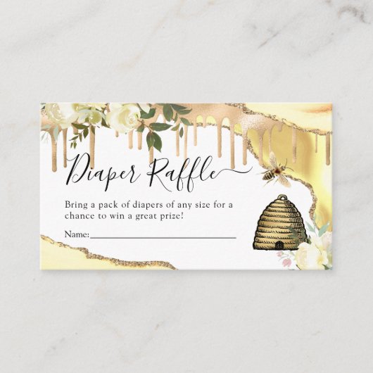 ヴィンテージはちみつビーおむつラッフル エンクロージャーカード (正面)