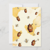 ヴィンテージはちみつポットはちみつ蜂ベイビーシャワーありがとう 招待状 (裏面)