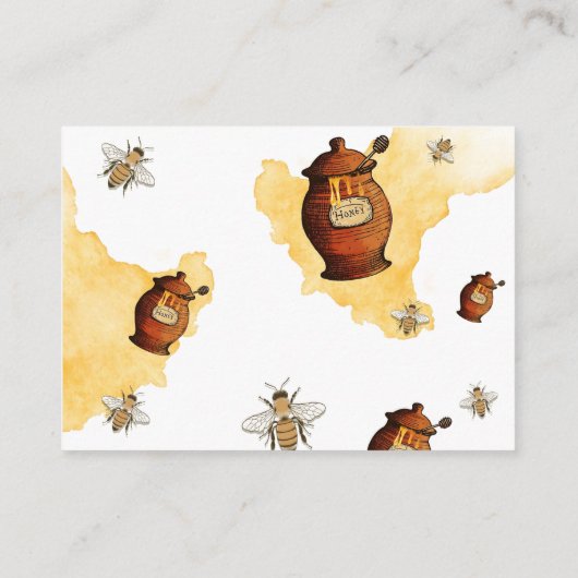 ヴィンテージはちみつポットはちみつ赤ちゃんシャワー本をもたらす エンクロージャーカード (裏面)