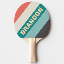 ヴィンテージはっきりしたストライプのピスタチオ 卓球ラケット