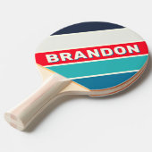 ヴィンテージはっきりしたストライプの海（名前） 卓球ラケット (正面アングル)