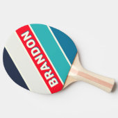 ヴィンテージはっきりしたストライプの海（名前） 卓球ラケット (横)