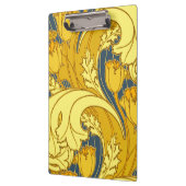 ヴィンテージはっきりしたチューリップブルー金ゴールドパターン クリップボード (左)