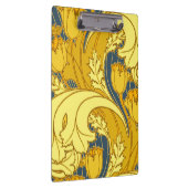 ヴィンテージはっきりしたチューリップブルー金ゴールドパターン クリップボード (右)