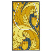 ヴィンテージはっきりしたチューリップブルー金ゴールドパターン スモールペーパーバッグ (裏面)