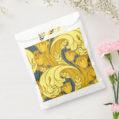 ヴィンテージはっきりしたチューリップブルー金ゴールドパターン フェイバーバッグ (封をした状態)