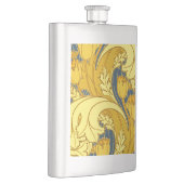 ヴィンテージはっきりしたチューリップブルー金ゴールドパターン フラスク (右)