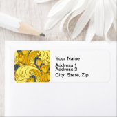 ヴィンテージはっきりしたチューリップブルー金ゴールドパターン ラベル (インサイチュ)