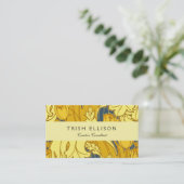 ヴィンテージはっきりしたチューリップブルー金ゴールドパターン 名刺 (スタンド正面)